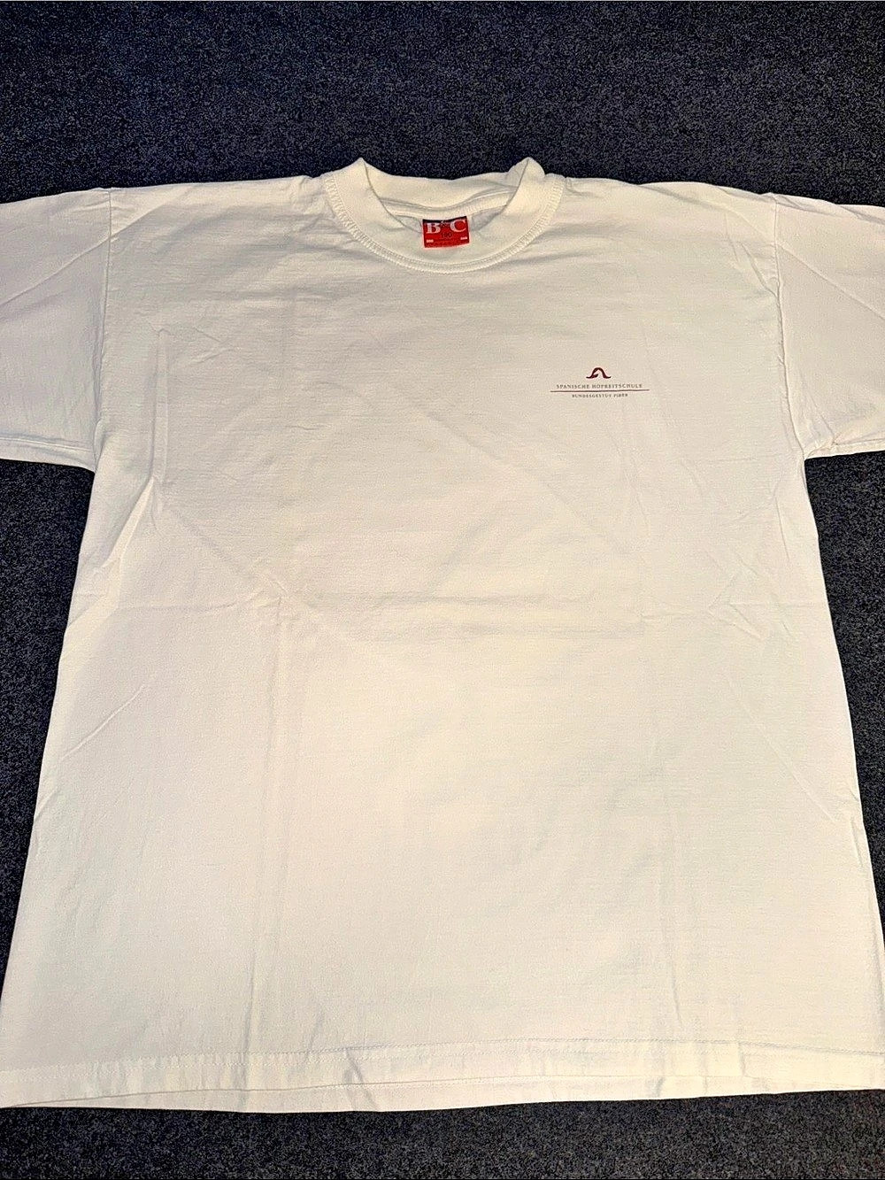 B&C 190 Graphic T-Shirt White XL Like New 100% Cotton . Durable Thick Material